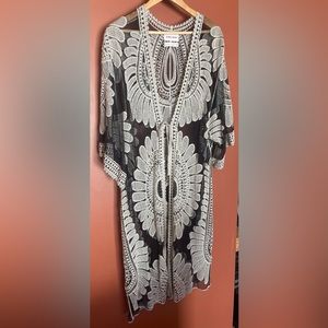 Embroidered duster by Dennis Wang